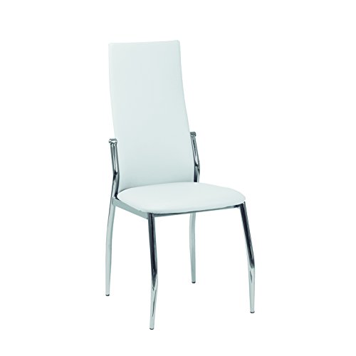 Tumueblekit Pack de Sillas Comedor Tapizada, Polipiel, Blanco, 101x43x47 cm, 4 Unidades