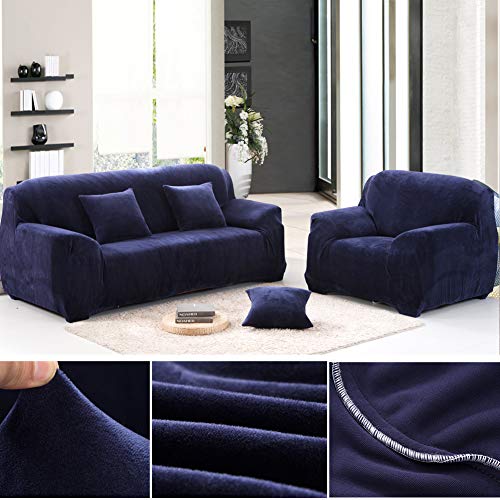 Tunez Funda Chaise Longue,Hengweiuk Funda de sofá elástica Funda de Sofa Antideslizante Protector Cubierta de Muebles Protector para Sofá de Poliéster y Spandex Color Sólido