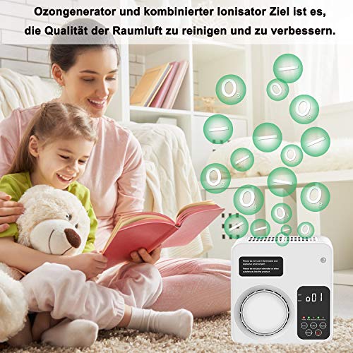 Tunume Generador de ozono ionizador de purificador de Aire para el hogar para el Dormitorio y el Inodoro de la Oficina de Kichen (White)