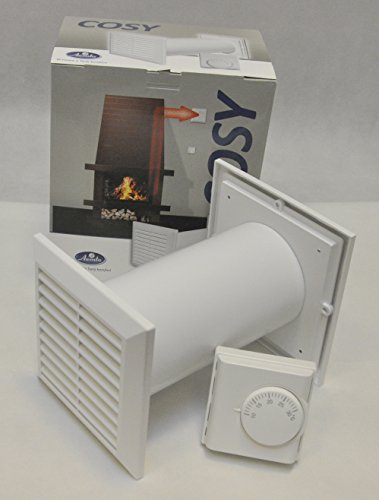 Turbina de distribución de aire caliente 4 en 1, con ventilador, termostato accesorios
