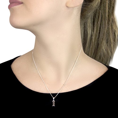 Tuscany Silver Collar con colgante de mujer con plata de ley (925/1000), letra I, 46 cm