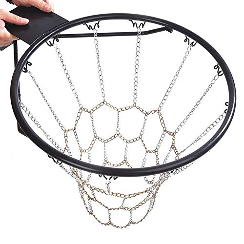 TUXI - Red de Repuesto para Baloncesto(sin Gancho), Cadena de Acero galvanizado, Red de Baloncesto Duradera para Exteriores, niños, Hombres, entusiastas del Baloncesto, 21 Pulgadas