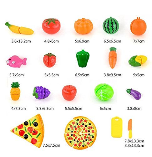 Twister.CK Pretend Play Food Toys, 24 Piezas Cutting Toy Set, Frutas y Verduras Educational Toys para niños y niños