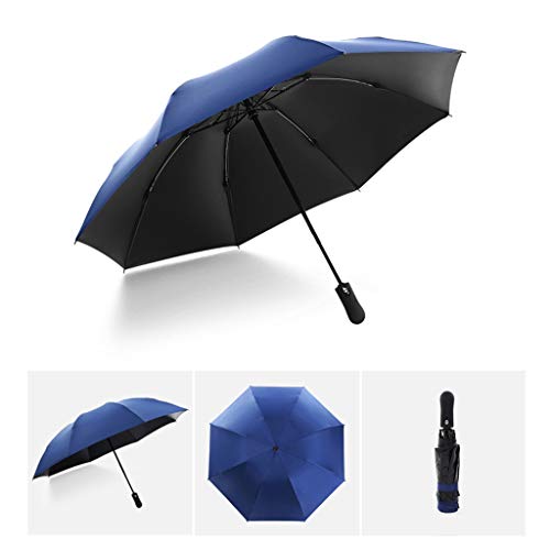 TwoCC-Folding Umbrella, Sunny Umbrella, Fully Inverted Umbrella Fully Automatic 30% Car Umbrella Anti-Receipt Outdoor Trade Umbrella Plastic Black Parasol Parasol, Light Blue