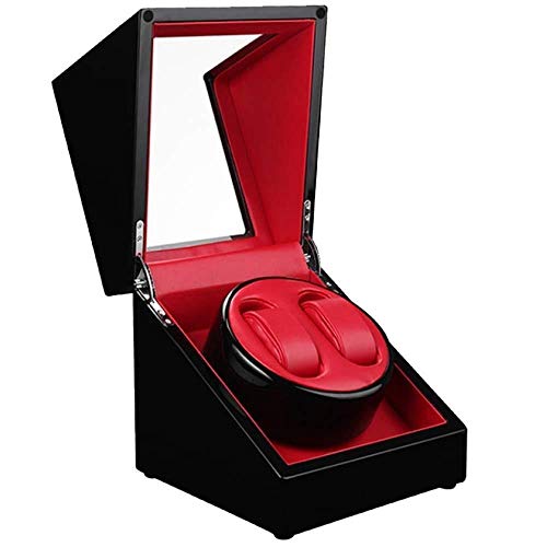 TXC- Sinuoso Reloj mecánico del Reloj agitador rotatorio Expositor Asiento Mute Box Mini Accesorios Stands Moda (Color : Red)