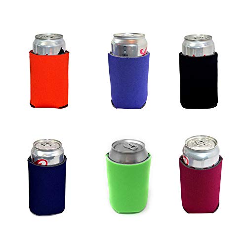 TXVSO Home 6pcs Multicolor Neopreno Cerveza En Blanco Refrigeradores para latas Mangas 330ml, Refresco, A Granel económico, Aislante Plegable, barbacoas Bodas Fiestas