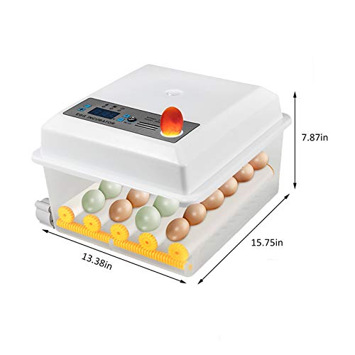 TZUTOGETHER Incubadora Automática 16 Huevos,incubadoras de huevos automaticas,incubadoras de pollitos,pantalla digital Incubadora inteligente para el hogar Control automático de temperatura y giro