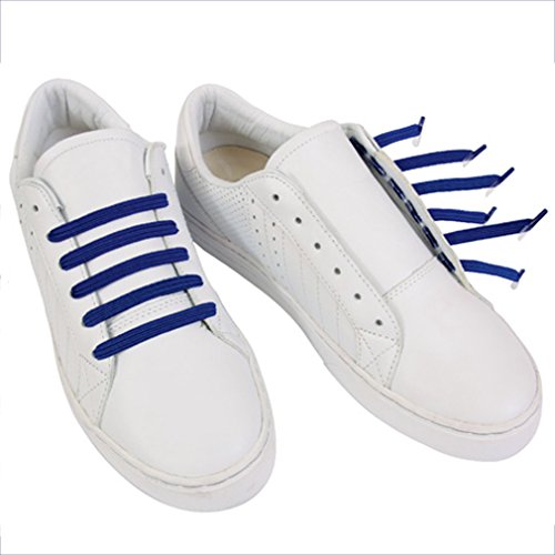 U-Lace – Cordones elásticos Kiddos niños de 3 a 7 años – atención: 2 bolsas como mínimo para un par de zapatillas ¡cuente los ojales!, Azul (ROYAL BLUE - Bleu roi), talla única