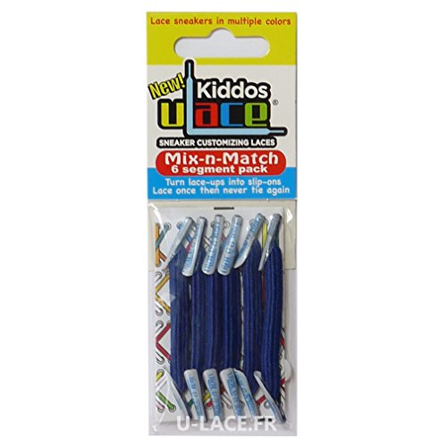 U-Lace – Cordones elásticos Kiddos niños de 3 a 7 años – atención: 2 bolsas como mínimo para un par de zapatillas ¡cuente los ojales!, Azul (ROYAL BLUE - Bleu roi), talla única