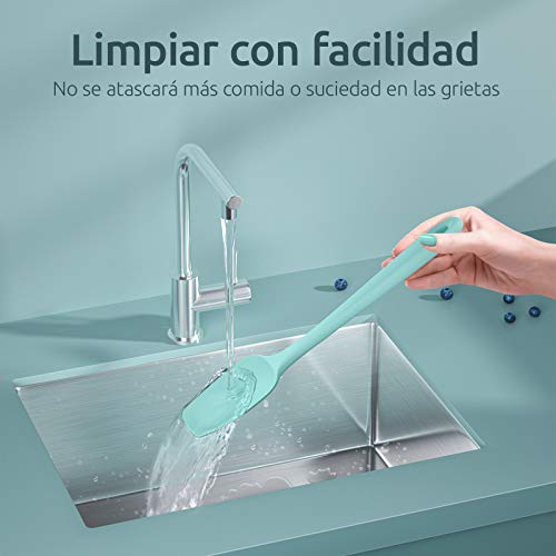 U-Taste Espátulas Silicona 4 Pieza Espatula Cocina Resistentes al Calor 315℃ Utensilios de Cocina Espatulas Reposteria Núcleo de acero inoxidable,Sin costura,Anti-adhesión,Sin BPA - Verdura