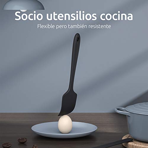 U-Taste Espátulas Silicona Cocina 4 Pieza Espatula Cocina Resistentes al Calor 315℃ Hornear Utensilios Espatulas Reposteria Núcleo de Acero Inoxidable,Sin costura,Anti-adhesión,Sin BPA - Negro