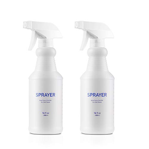 Uervoton Botella de Spray Vacías Plástico (2 PCS), Pulverizador Agua de Gatillo con 3 Modos (Spray & Chorro & Apagado), Bote Spray Pulverizador para Lejía, Limpieza, Jardinería y Cocina (500ML)