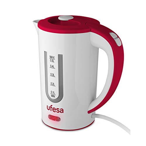 Ufesa HA7010 Hervidor de Agua Color Blanco/Rojo, 800W, 0.5L