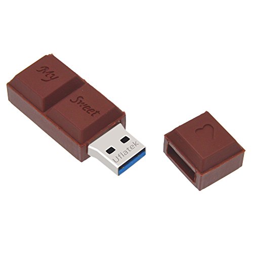 Uflatek Memoria USB 3.0 de 64 GB Chocolate Diseño U Disco Portátil Pendrive Marrón Memory Stick Almacenamiento para Regalo