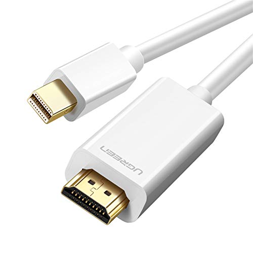 UGREEN Cable Mini DisplayPort a HDMI, Adaptador Convertidor Mini DP Thunderbolt Compatible a HDMI 1080P HDTV Cable de Audio para MacBook, iMac, Macbook Air, Mac Min, Surface Pro, 3 Metros