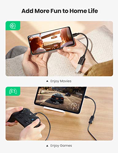 UGREEN Cable OTG USB C a USB 3.0 Adaptador OTG USB 3.1 Tipo C 5Gbps para Huawei P40 P30 Lite P20, Xiaomi Mi 10 Mi 9 A3 Redmi Note 8, Samsung S20 S10 Plus S9 S8 Note 10, iPad Pro 2018/2020 Macbook Pro