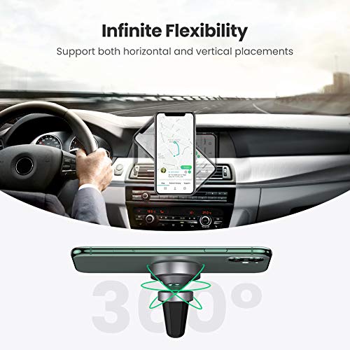 UGREEN Soporte Iman Coche Movil Soporte Magnetico Teléfono Móvil Coche para Rejilla del Aire 360° Rotación, Magnetic Car Mount para iPhone 11 Pro MAX X 8 Xiaomi Redmi Note 8 Samsung S20 Huawei P40