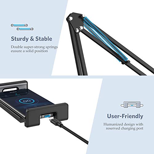 UGREEN Soporte Metálico Tablet y Móvil, Brazo Articulado Multiángulo Pinza Ajustable para 4-12.9 Pulgadas Tablet Surface Pro 4, Bq Aquaris, Samsung S20, XiaoMi A2 A1, Mi 9, RedMi Note 8, iPad pro 2020