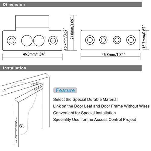 UHPPOTE Tappet Contactos Uso para Proyecto De Control De Acceso Puerta Sola & Puertas Dobles