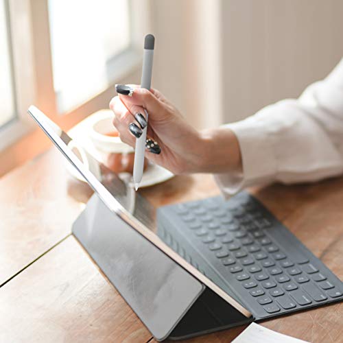 UKCOCO Compatible con Apple Pencil Sleeve Soporte de Funda de Silicona de Primera generación Funda de Bolsillo de Piel para lápiz óptico de Color Degradado - Gris