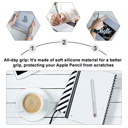 UKCOCO Compatible con Apple Pencil Sleeve Soporte de Funda de Silicona de Primera generación Funda de Bolsillo de Piel para lápiz óptico de Color Degradado - Gris