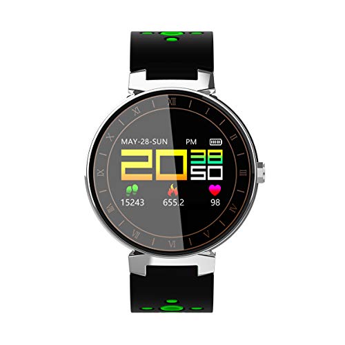 UKCOCO L8 Reloj Inteligente Presión Arterial de Oxígeno Monitor de Ritmo Cardíaco Gimnasio Rastreador de Sueño Smartwatch IP68 Impermeable para Mujeres Hombres Niños (Verde)