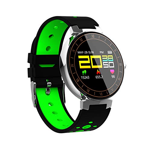 UKCOCO L8 Reloj Inteligente Presión Arterial de Oxígeno Monitor de Ritmo Cardíaco Gimnasio Rastreador de Sueño Smartwatch IP68 Impermeable para Mujeres Hombres Niños (Verde)