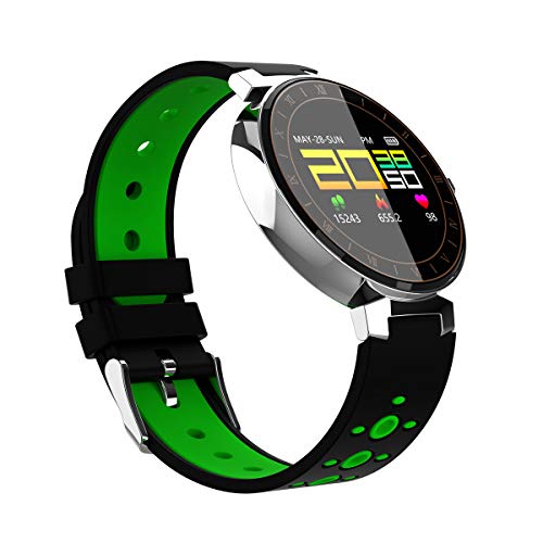 UKCOCO L8 Reloj Inteligente Presión Arterial de Oxígeno Monitor de Ritmo Cardíaco Gimnasio Rastreador de Sueño Smartwatch IP68 Impermeable para Mujeres Hombres Niños (Verde)