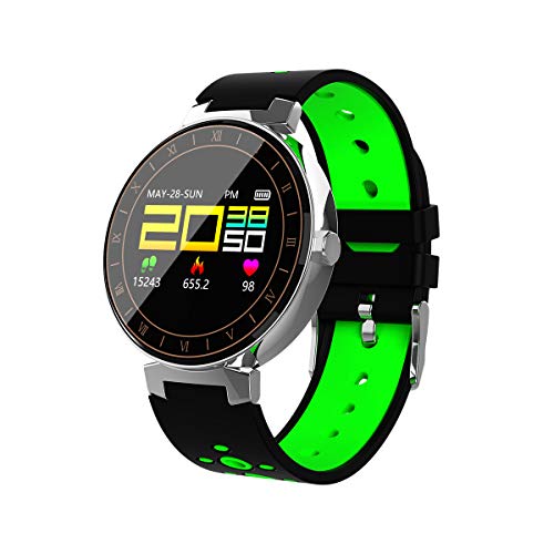 UKCOCO L8 Reloj Inteligente Presión Arterial de Oxígeno Monitor de Ritmo Cardíaco Gimnasio Rastreador de Sueño Smartwatch IP68 Impermeable para Mujeres Hombres Niños (Verde)