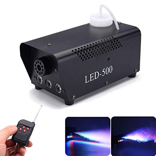 UKing Máquina de Niebla, 500W LED Máquina de Humo con Control Remoto, Generador de Niebla Portátil para Festivales Fiesta de Cumpleaños Bar Discotecas Bodas Halloween Navidad