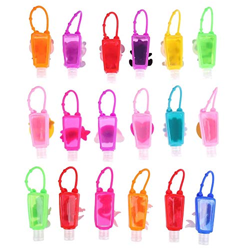 Ulife Mall 6 Piezas Botellas de Viaje Portátiles, 30ml Botellas Vacía Contenedor Rellenable para Desinfectante de Manos, Jabón Líquido, Champús, Loción Accesorios de Viaje para Niños - Fruta