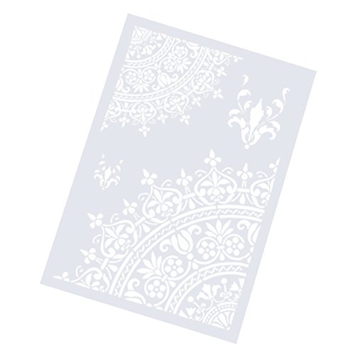 ultnice caracteres Plantillas Pintura Plantillas Flores Diseño para herramienta Scrapbooking (Color Blanco)