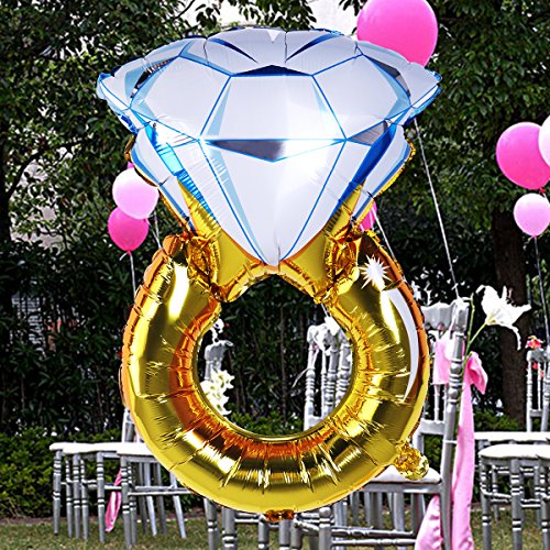 ULTNICE Globo de Anillo de Diamante para Boda Aniversario Despedida de Soltera Fiesta Decoración