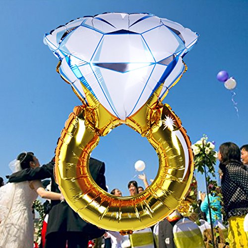 ULTNICE Globo de Anillo de Diamante para Boda Aniversario Despedida de Soltera Fiesta Decoración