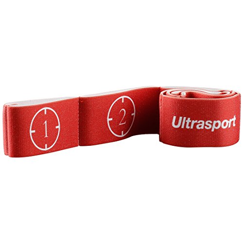 Ultrasport elástica Banda casa, óptima para Pilates, Gimnasia, Fitness y estiramientos, Apta para la Lavadora, Varios Colores y Niveles de Resistencia, Unisex Adulto, Rojo, 15 kg