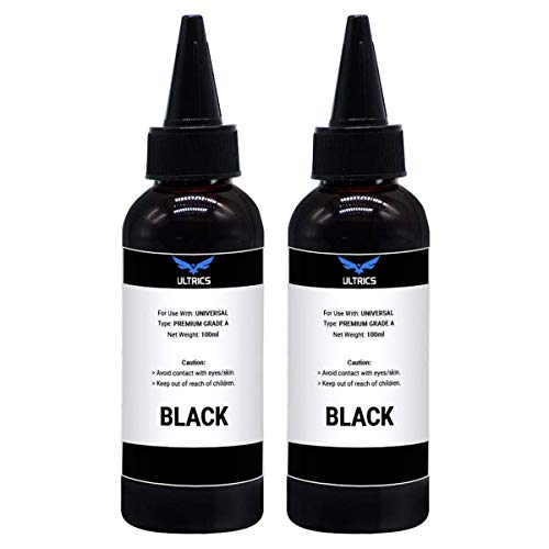 ULTRICS Recarga Tinta, Kit de Recarga Cartuchos de Tinta Impresora Negra 100 ml para Brother, Canon, DELL, Epson, HP, Impresoras Lexmark, Cartuchos de Tinta Recargables y Sistemas CISS- 2 Paquete