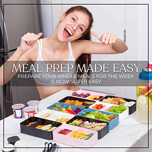 Umami® ⭐ Lunch Box Premium - 1 Recipiente 3 Cubiertos - Tupper Compartimentos Estilo Bento Box Japonés - Porta Alimentos Hermético - Sin Residuos – Microondas y Lavavajillas – Comida En Casa/Trabajo