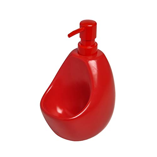 Umbra 330750-505 Joey - Dispensador de jabón líquido con compartimento para esponja (740 ml), color rojo