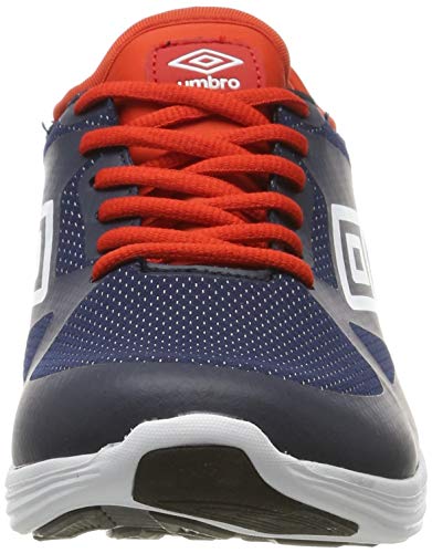 Umbro Velo Run, Zapatillas de Running para Hombre, Azul (Dark Navy/White/Shocking Orange FSU), 43 EU