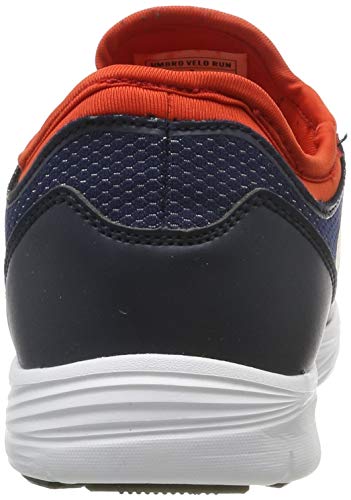 Umbro Velo Run, Zapatillas de Running para Hombre, Azul (Dark Navy/White/Shocking Orange FSU), 43 EU