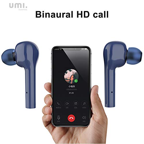 Umi by Amazon Auriculares inalámbricos Bluetooth 5.0 con Hybrid Drivers Quad Umibuds Altavoces de grafeno duales dinámicos Auriculares Bluetooth inalambricos estéreo IPX7 Resistentes al Agua (Azul)