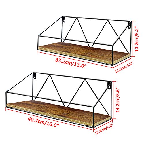 UMI. by Amazon Estantes flotantes rústicos de Madera para baños, Salas de Estar o cocinas, Set de 2