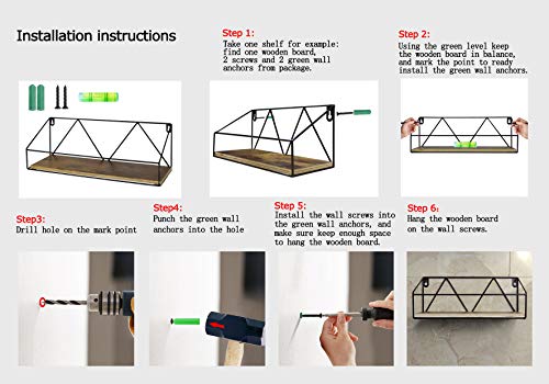 UMI. by Amazon Estantes flotantes rústicos de Madera para baños, Salas de Estar o cocinas, Set de 2