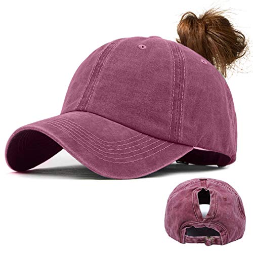 UMIPUBO Gorras de Beisbol Deportes Unisex Clásica Sombra de Sol Hat Verano Washed Cap Ajustable Algodón Sombrero Gorras Beisbol (Vino)