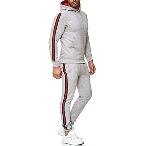 UMore Chándal para Hombre Conjunto de chándal para Hombre con cordón Sudadera con Capucha Pantalones de chándal para Gimnasio Deporte