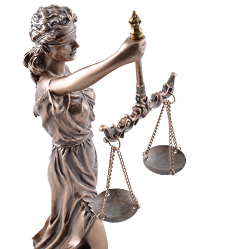 Unbekannt Estatuilla de la Justicia, Escultura Color Bronce de Dioses Romanos, 33 cm