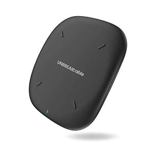 UNBREAKcable Cargador inalámbrico-Certificación Qi, Pad de Carga inalámbrica Compatible con iPhone XS MAX/XR/XS/X, Galaxy S10/S9/S9+/S8 - Black (Support 5 W/7.5 W/10 W)