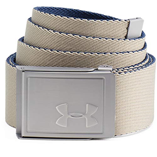 Under Armour UA Men's Webbing 2.0 Belt, cinturón para hombre, accesorio para hombre hombre, azul (Academy/City Khaki/None(408)), Taglia unica