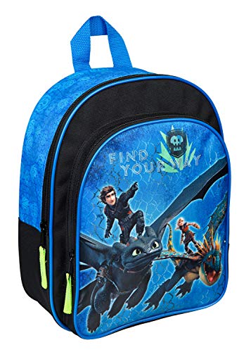 Undercover Rucksack mit Vortasche, Dreamworks Dragons, ca. 31 x 25 10 cm Mochila infantil, cm, Azul (Blau)