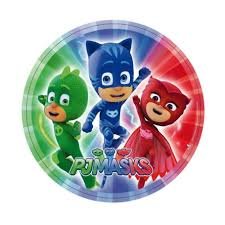 uni que Set de Cumpleaños 52 Piezas PJ Masks 16 niños (16 Platos, 16 Tazas, 20 servilletas + 10 Velas mágicas ofrecidas) Fiesta Mesa de decoración